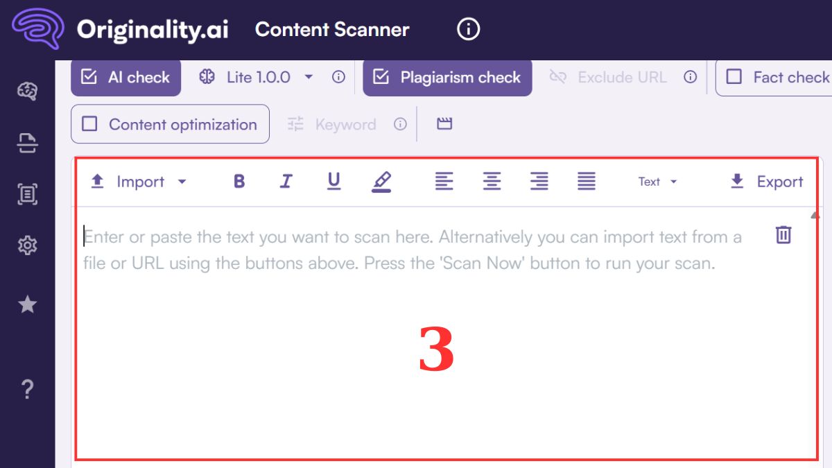 Cách sử dụng Originality AI - bước 2