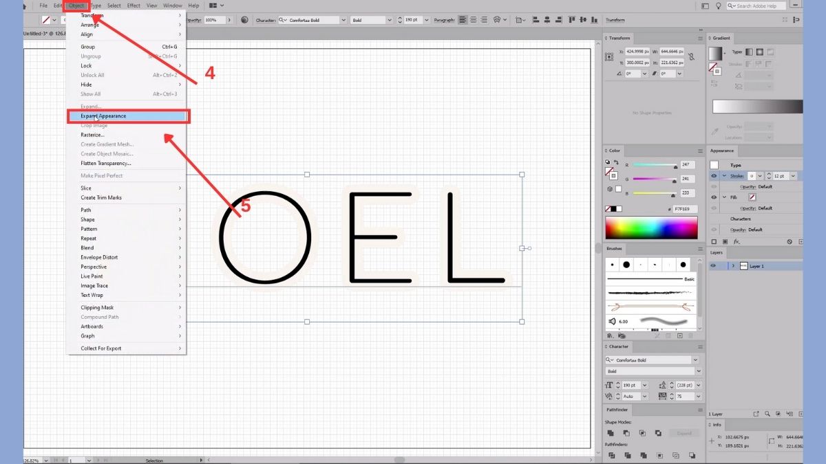 Cách tạo Outline Stroke trong Illustrator đơn giản - bước 2