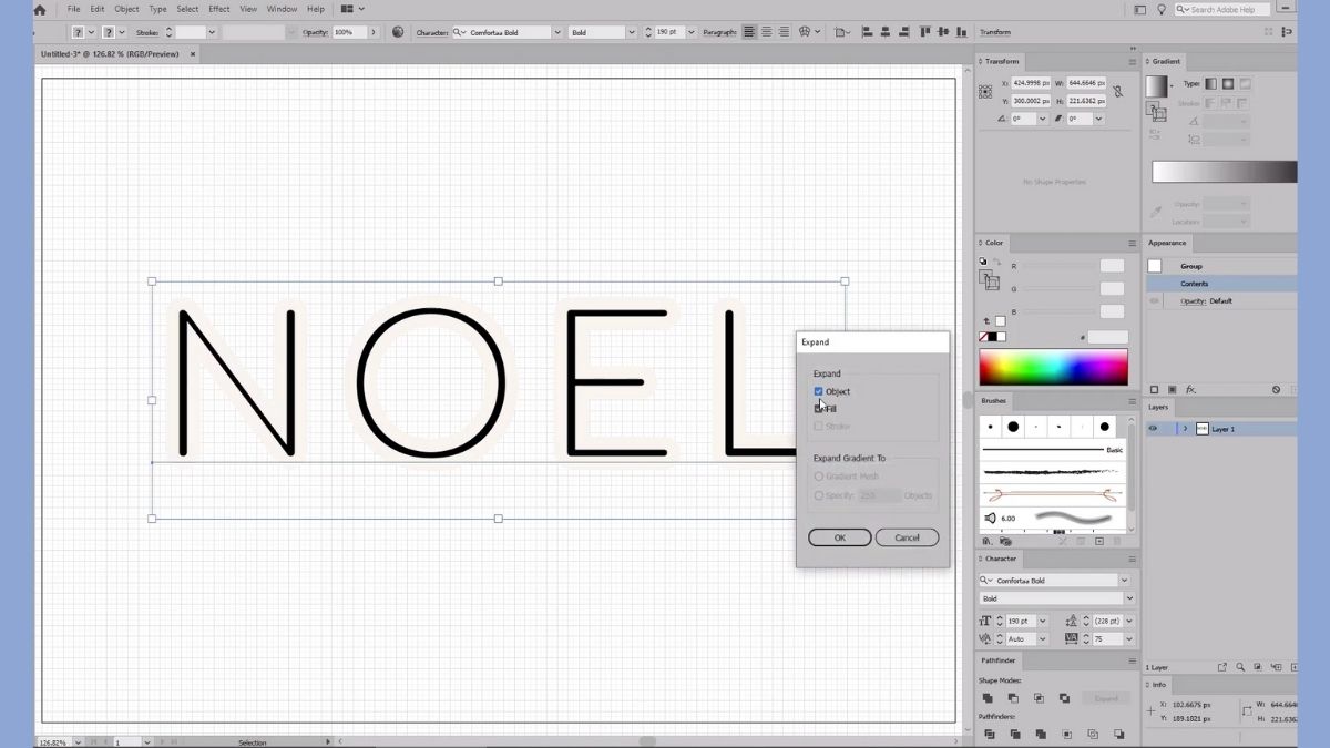 Cách tạo Outline Stroke trong Illustrator đơn giản - bước 3