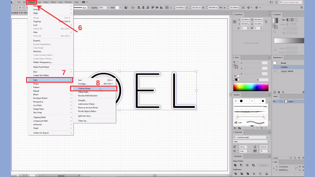 Cách tạo Outline Stroke trong Illustrator đơn giản - bước 4
