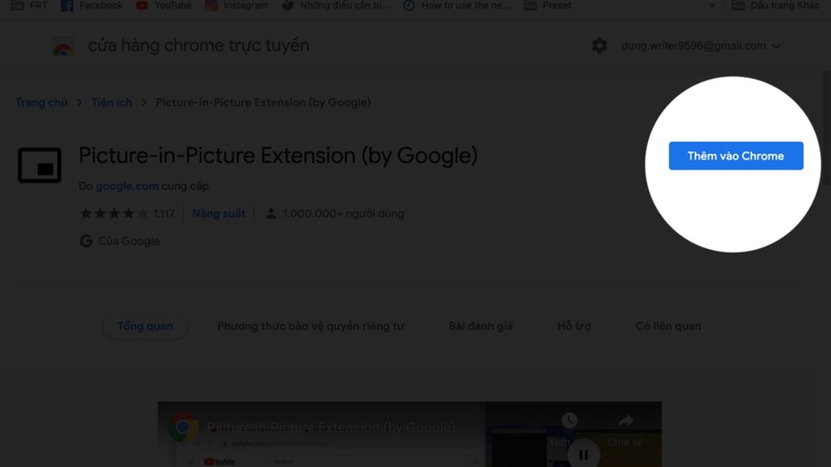 Cách cài đặt Picture in Picture Extension đơn giản - bước 5