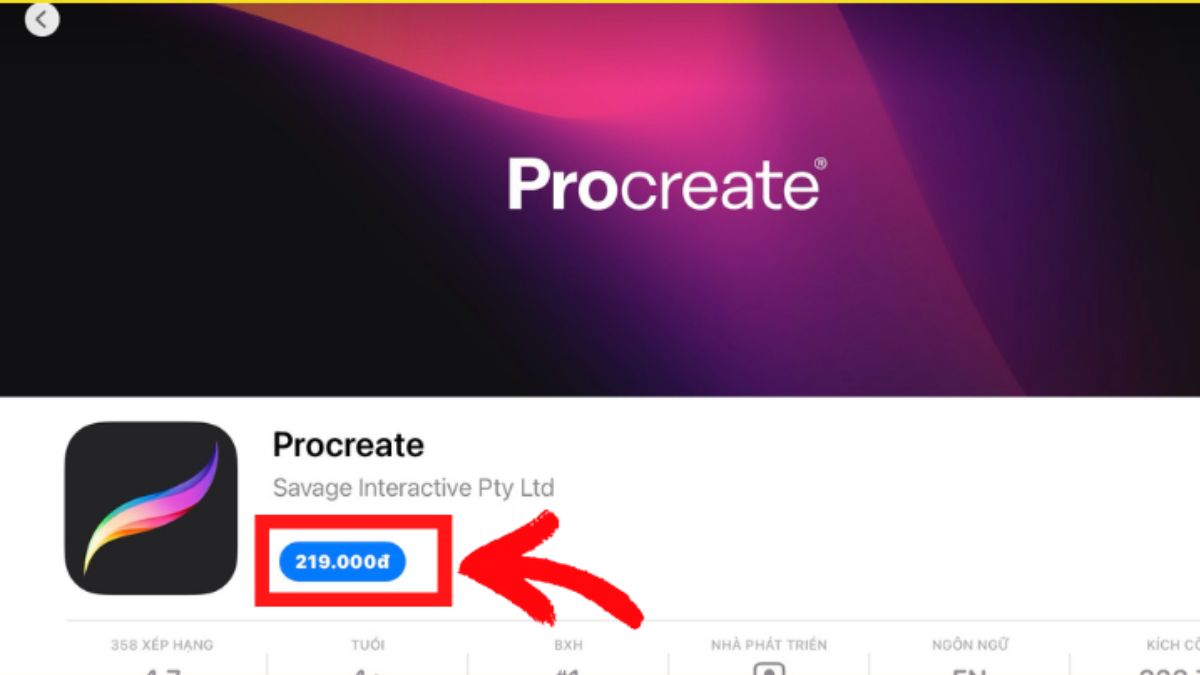 Cách tải Procreate đơn giản nhất - bước 2