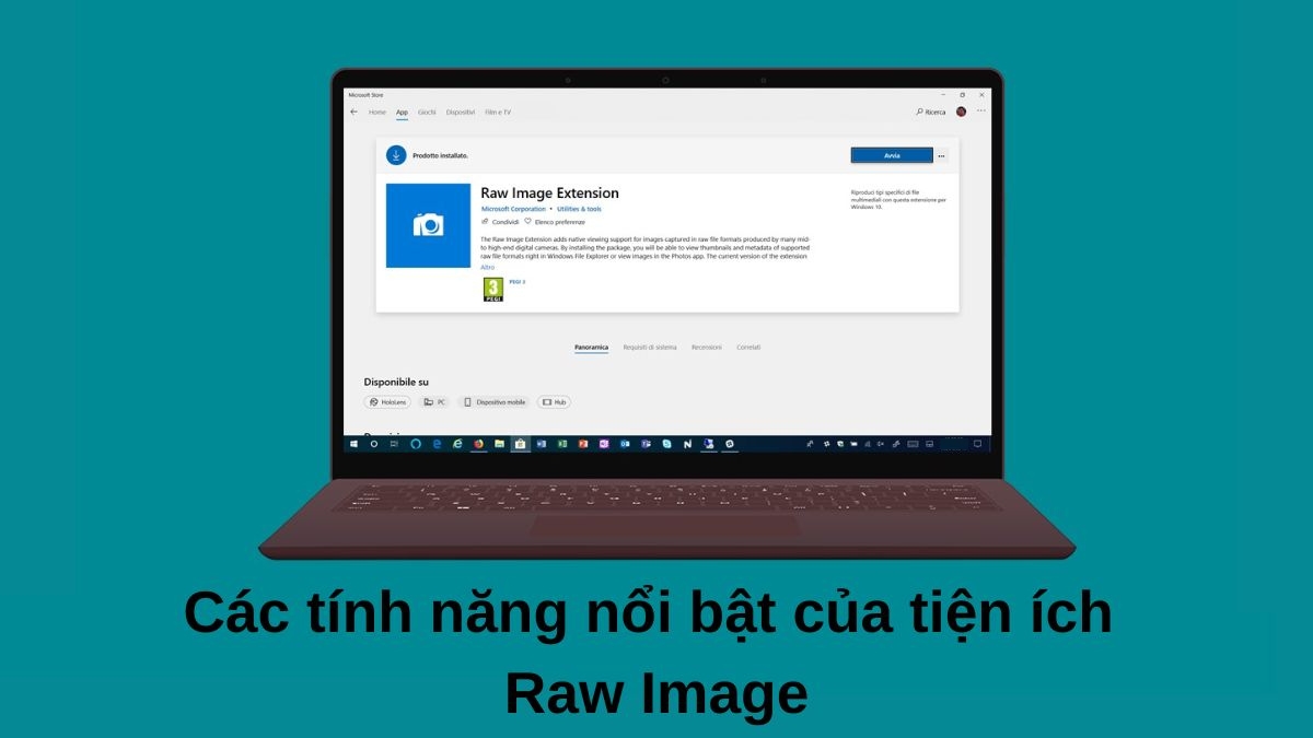 Các tính năng nổi bật của tiện ích Raw Image Extension