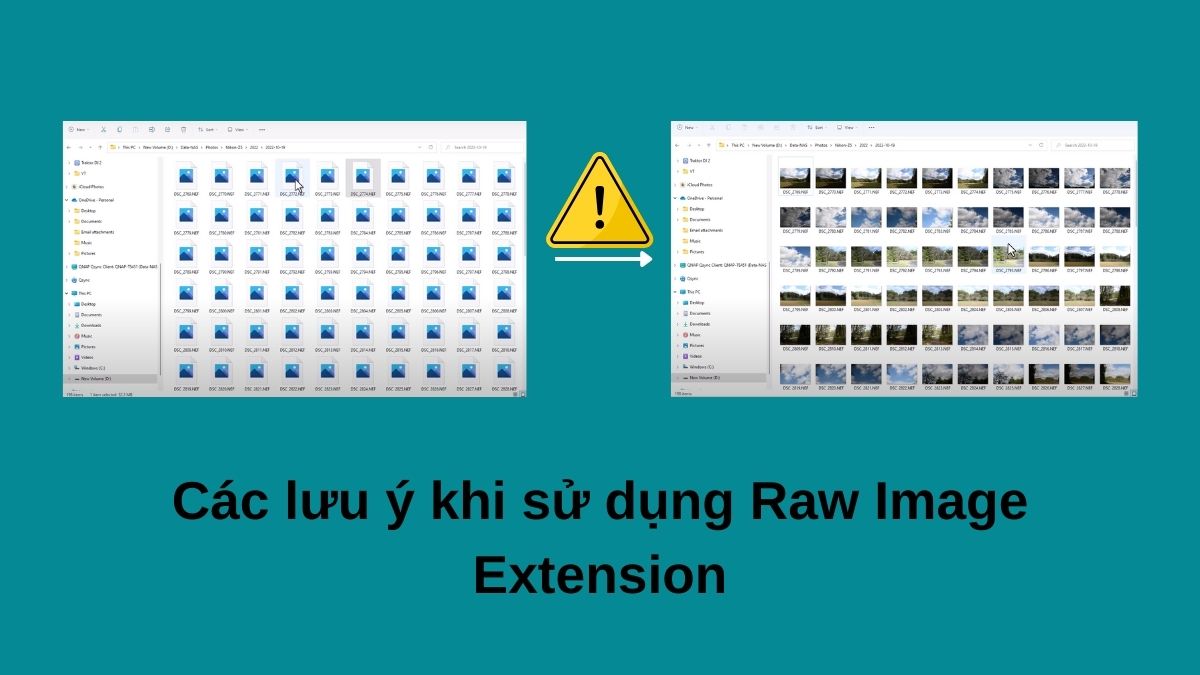 Các lưu ý khi sử dụng Raw Image Extension
