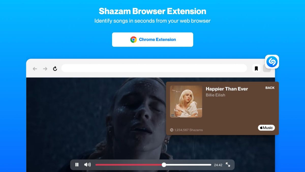 Shazam Extension là tiện ích cho phép người dùng nhận diện bài hát trực tiếp