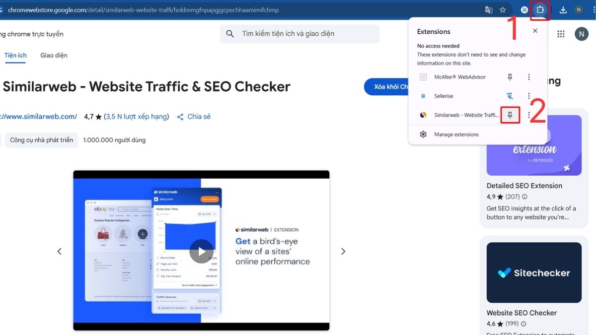 Các bước thêm Similarweb Extension Chrome - bước 4