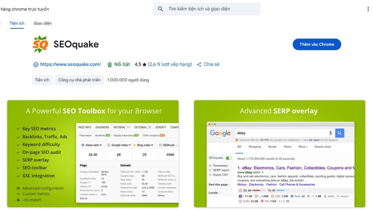 So sánh Similarweb Extension với các tiện ích khác