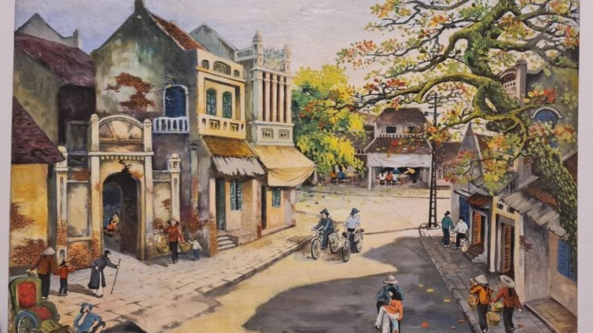 Tranh vẽ về Hà Nội nghệ thuật.