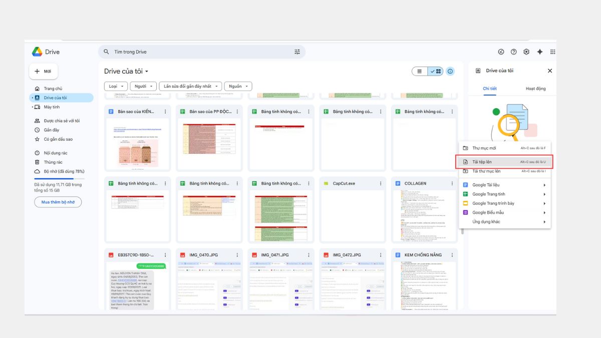Cách chuyển file Word sang PDF bằng Google Drive - bước 1