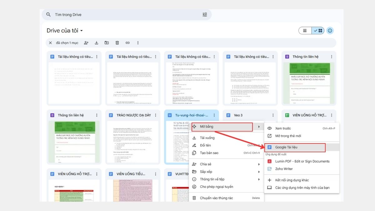 Cách chuyển file Word sang PDF bằng Google Drive - bước 2