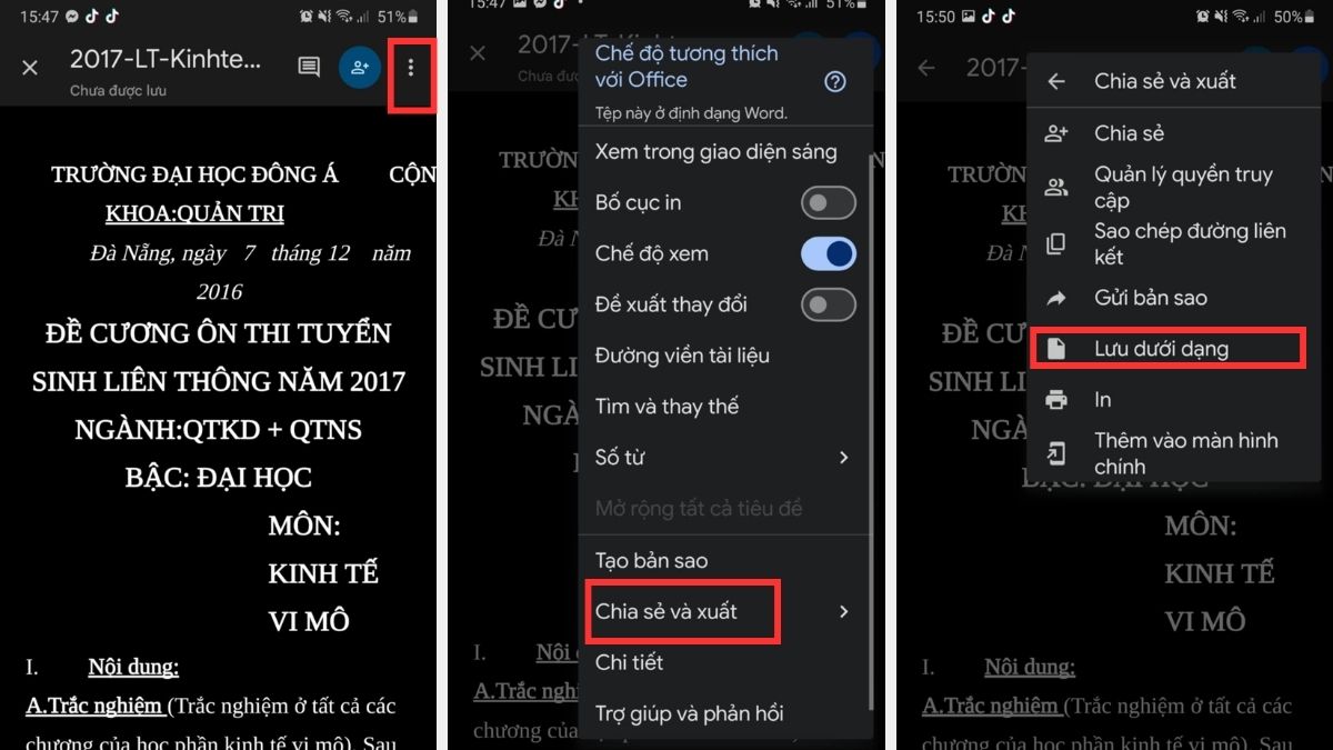 Cách chuyển file Word sang PDF trên Android - bước 1