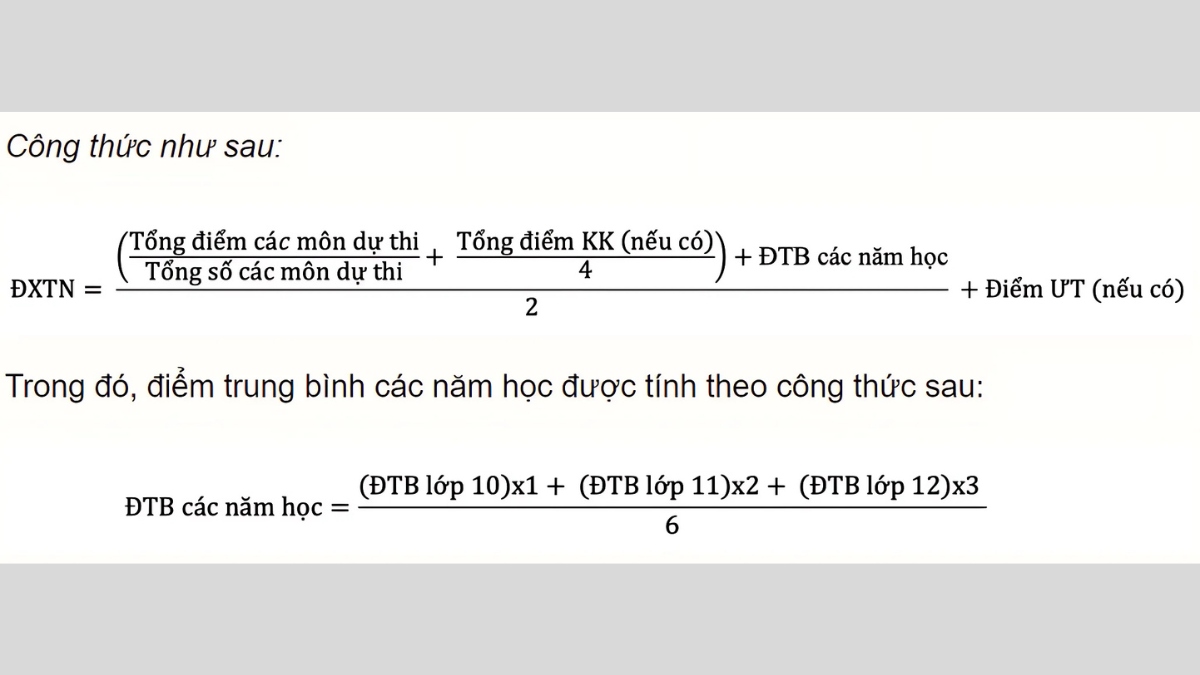 Tính điểm tốt nghiệp chính xác.