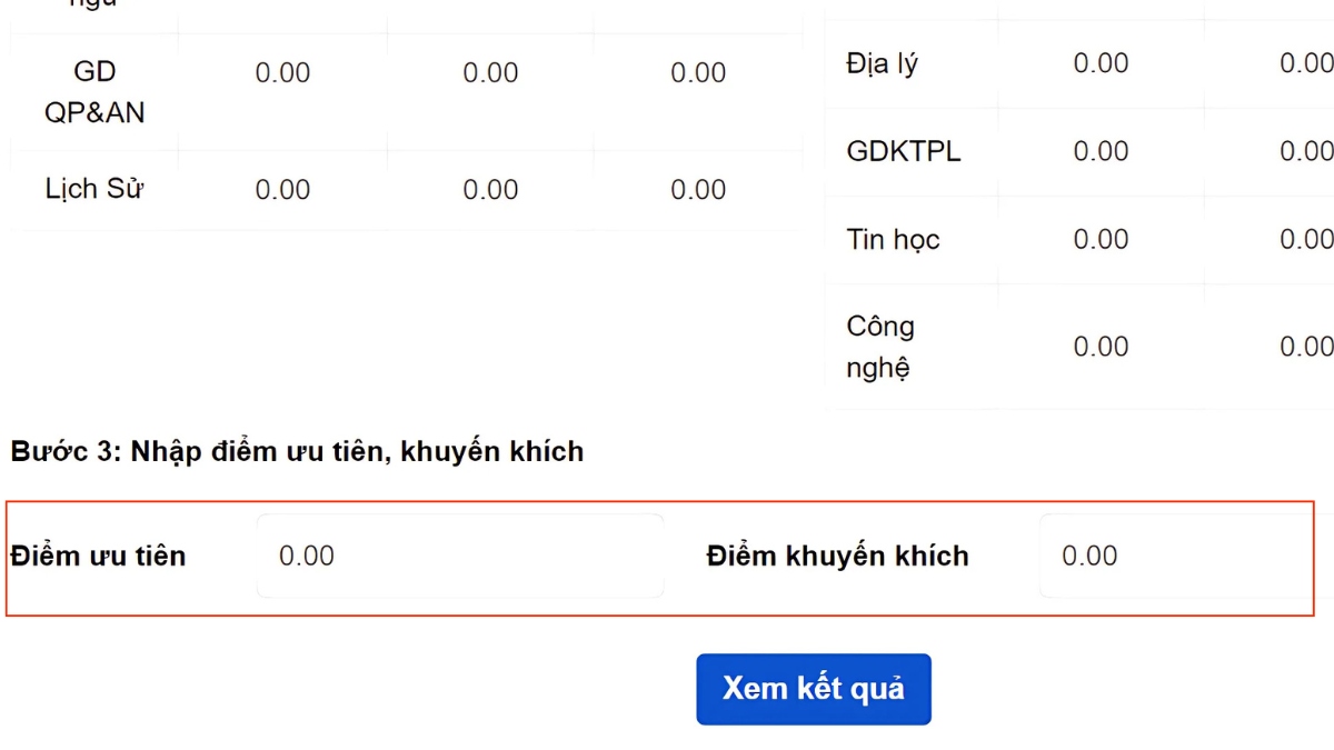 Cách tính điểm tốt nghiệp qua website thitotnghiepthpt - bước 4