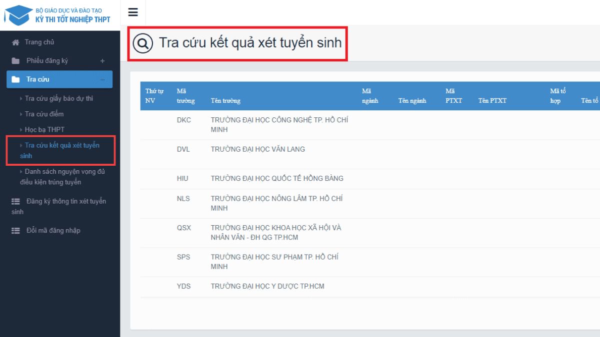 Tra cứu kết quả trúng tuyển Đại học trên website của bộ GD&ĐT - bước 2 và 3