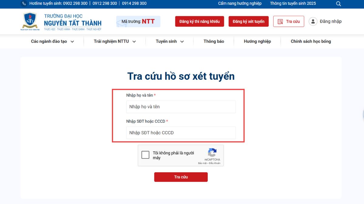 Tra cứu kết quả trúng tuyển Đại học trên website nhà trường