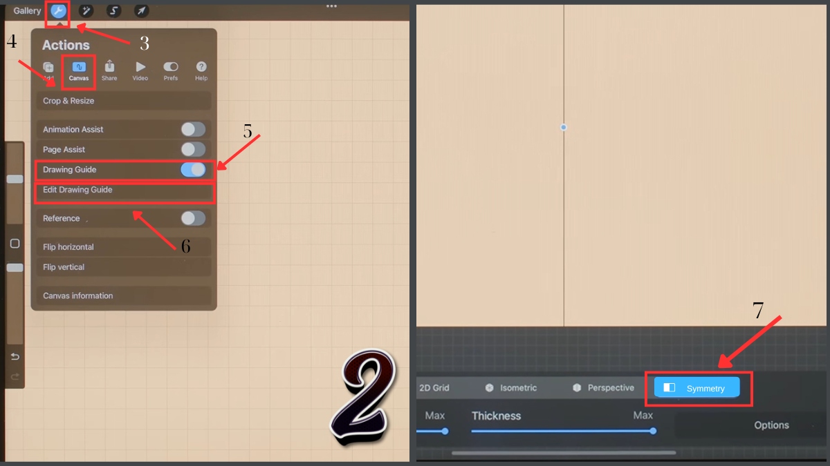 Cách vẽ đối xứng trong Procreate đơn giản - bước 2