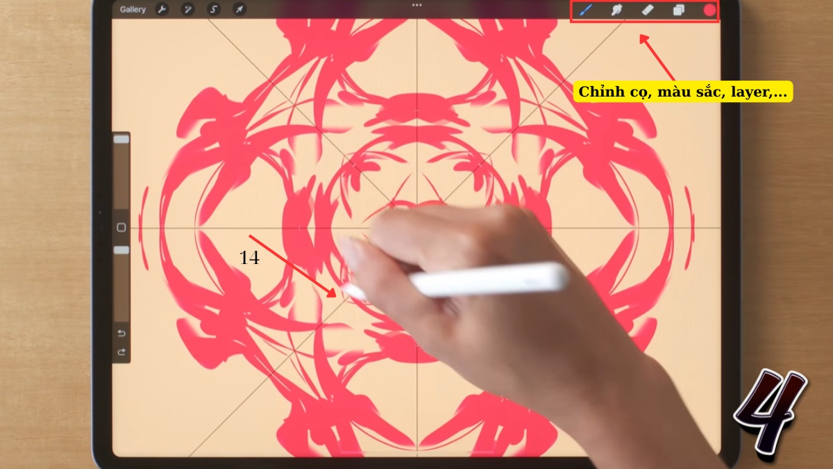 Cách vẽ đối xứng trong Procreate đơn giản - bước 4