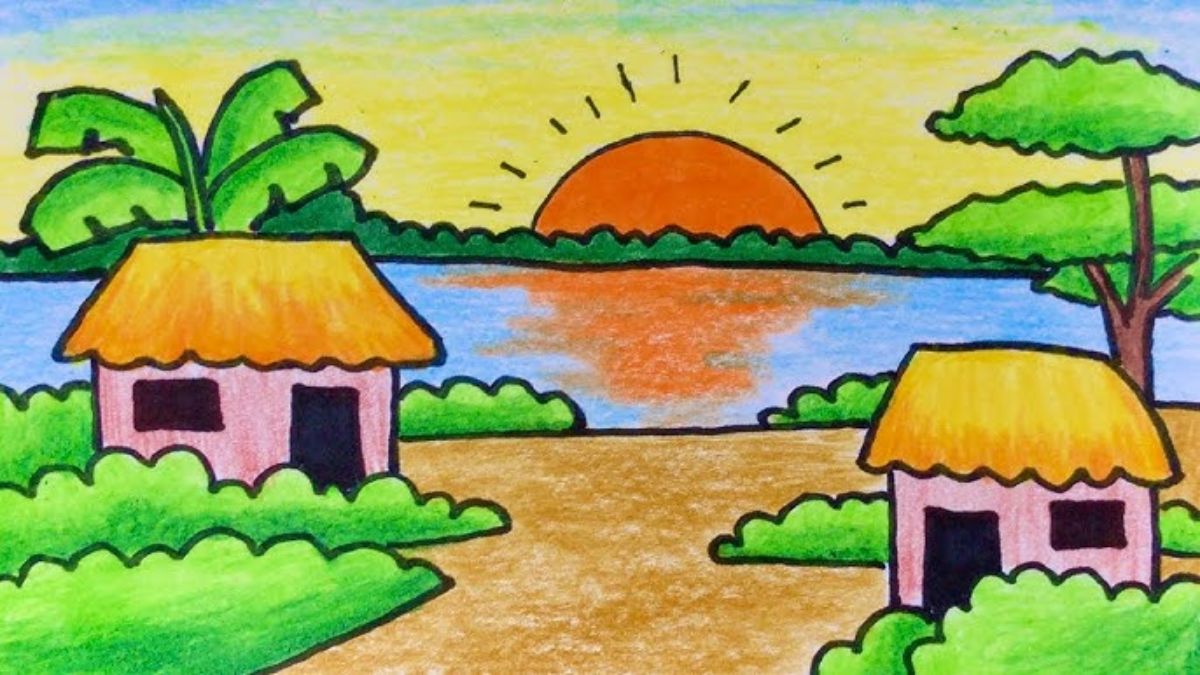Vẽ tranh hoàng hôn gợi cảm.