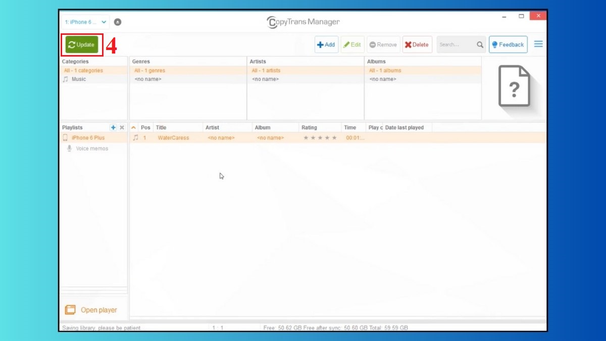 Tải nhạc trên iPhone bằng CopyTrans Manager - bước 3