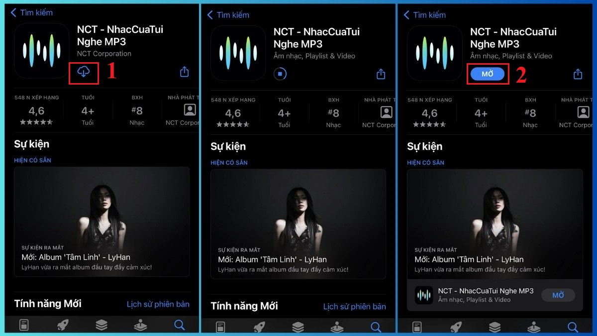 Tải nhạc trên iPhone bằng Nhaccuatui - bước 1