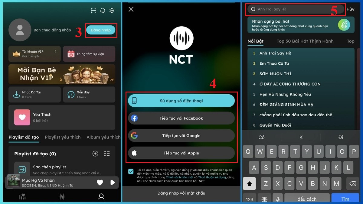 Tải nhạc trên iPhone bằng Nhaccuatui - bước 2