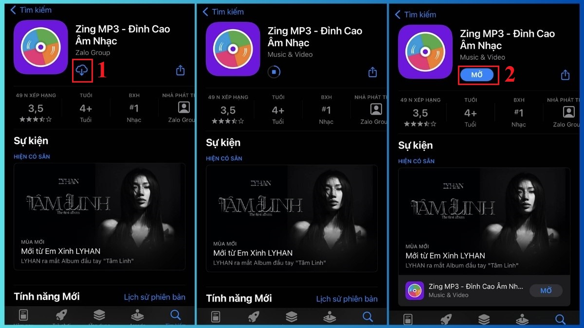Tải nhạc trên iPhone bằng Zing.mp3 - bước 1