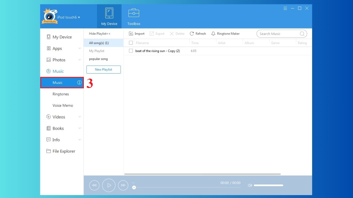 Tải nhạc trên iPhone bằng iTools - bước 2