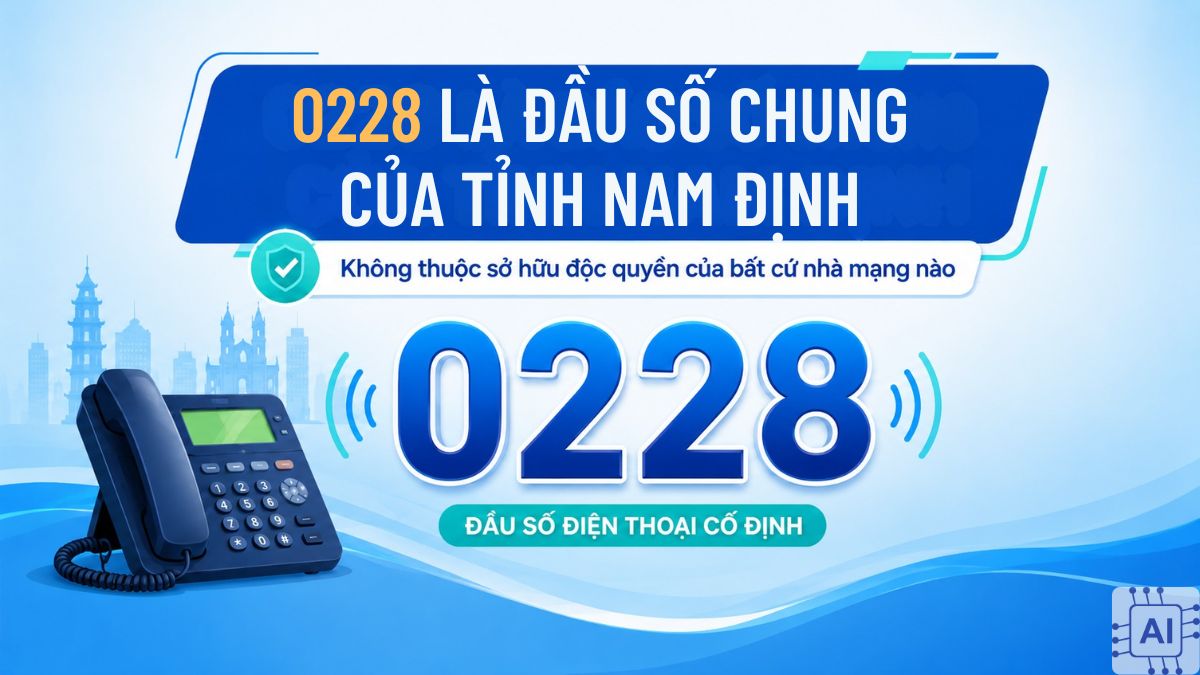 Đầu số 0228 thuộc nhà mạng Viettel, VNPT, FPT và CMC