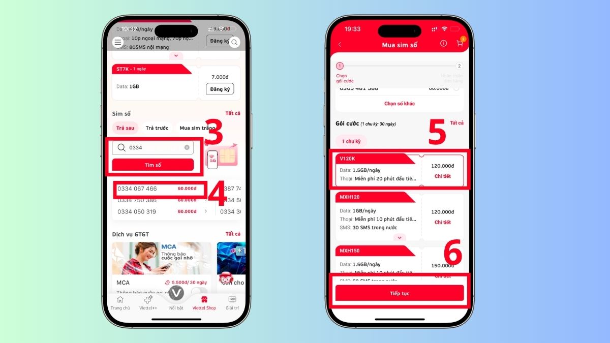 Hướng dẫn cách mua SIM 0334 Viettel chính hãng - bước 2