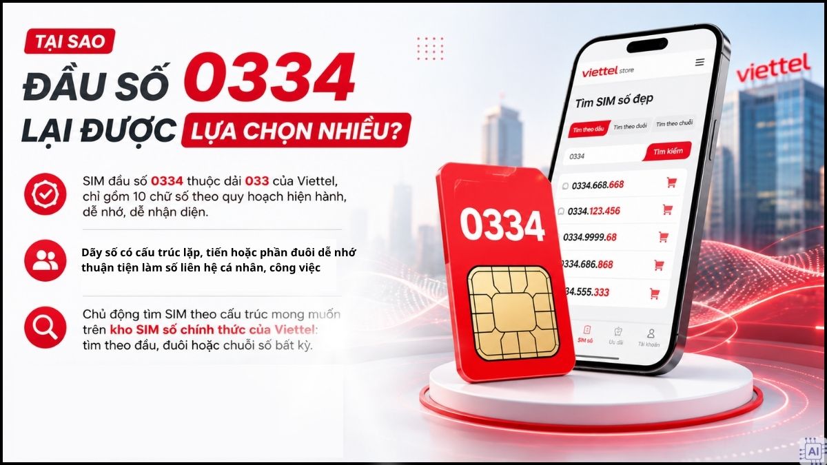 Lý do đầu số 0334 được lựa chọn nhiều