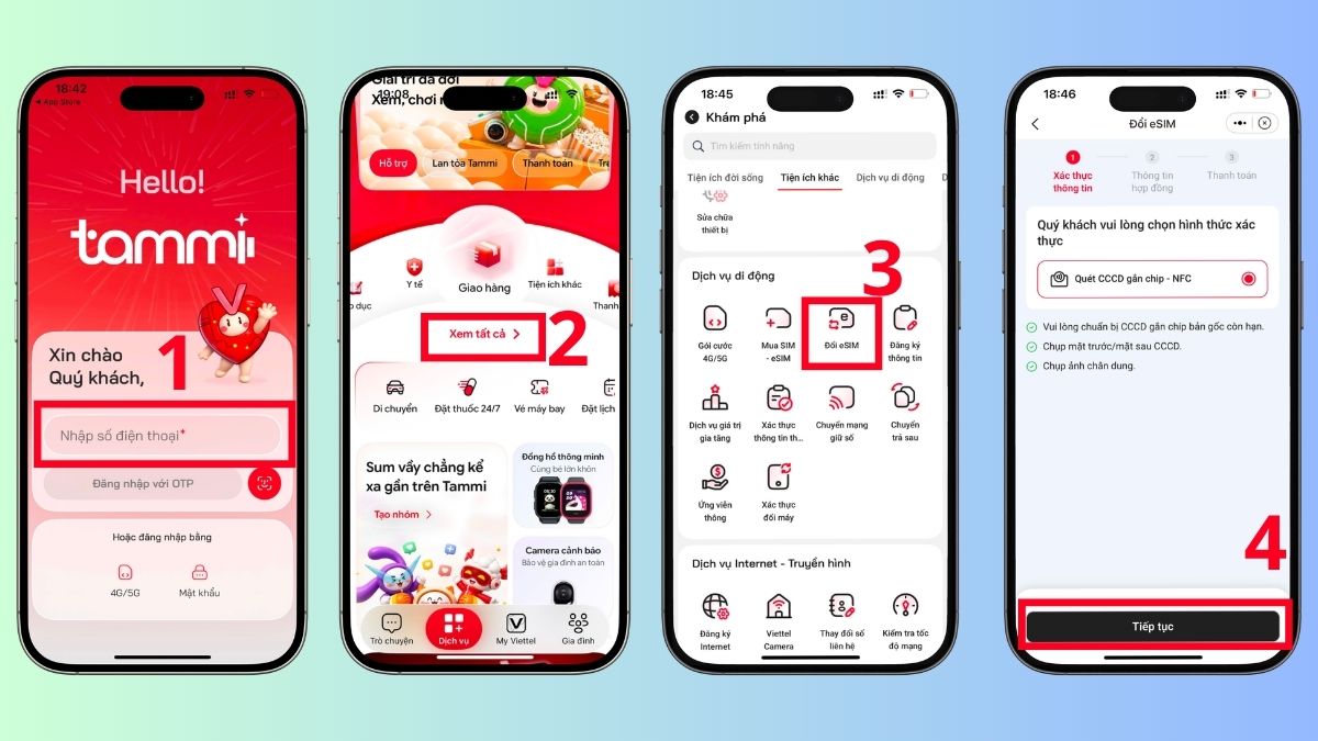 Cách kích hoạt eSIM Viettel 0334 tại nhà nhanh chóng - bước 1