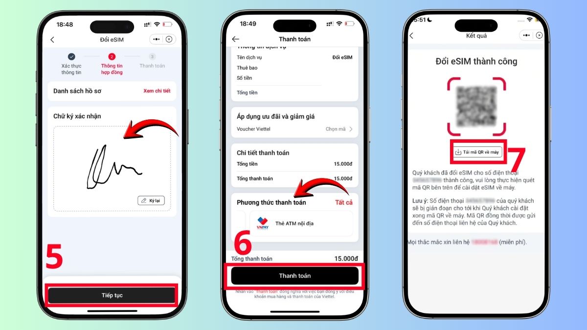 Cách kích hoạt eSIM Viettel 0334 tại nhà nhanh chóng - bước 2