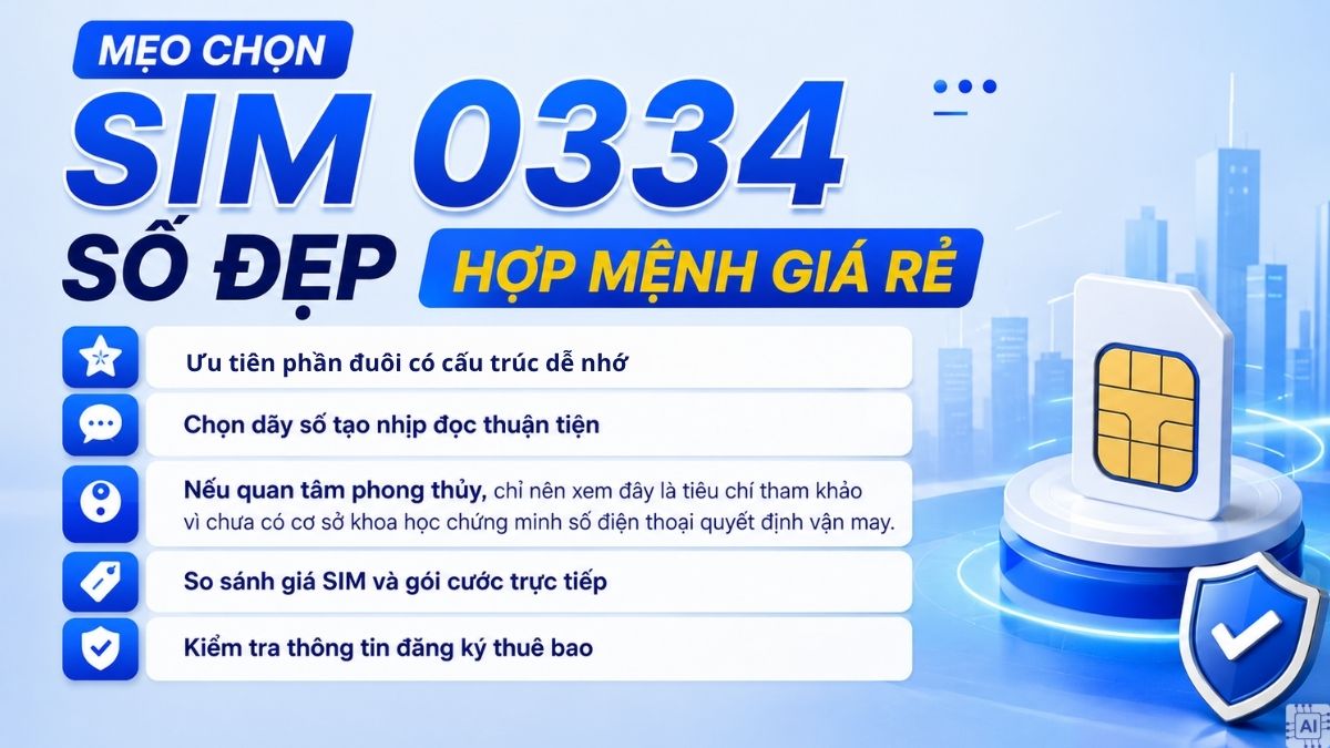 Mẹo chọn SIM 0334 số đẹp hợp mệnh giá rẻ