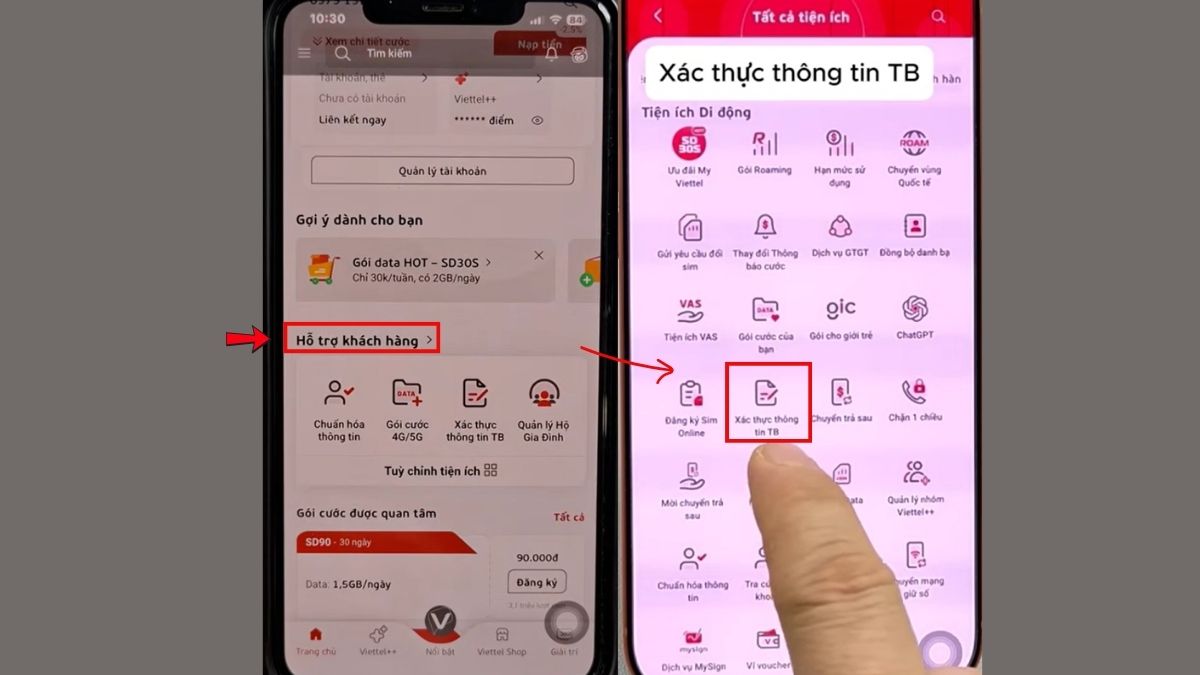 Cách đăng ký và kiểm tra SIM 0349 chính chủ - bước 2