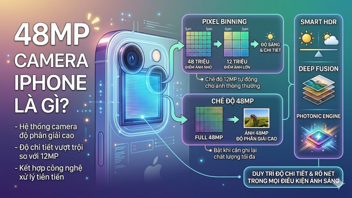 Tìm hiểu hệ thống 48MP camera iPhone 