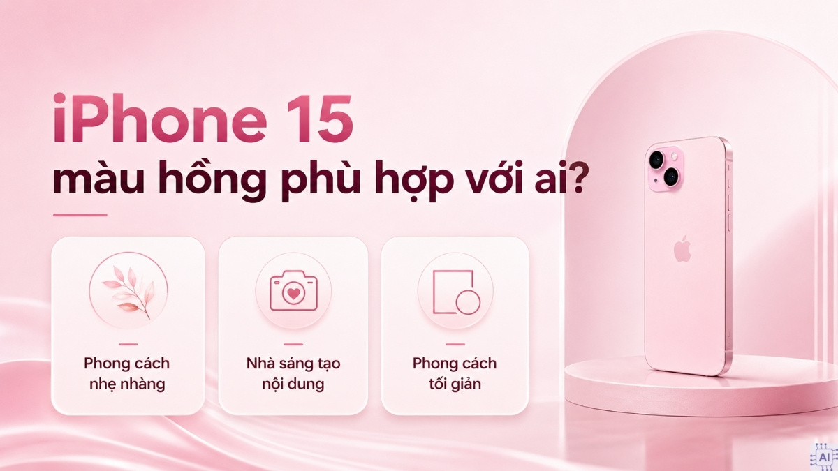 iPhone 15 màu hồng phù hợp với người yêu thích phong cách nhẹ nhàng, tối giản