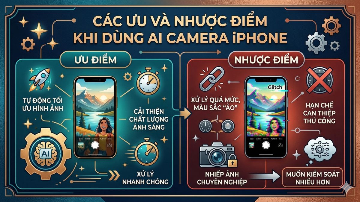 Các ưu và nhược điểm khi dùng AI camera iPhone