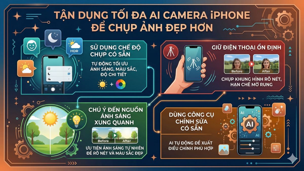 Cách tận dụng tối đa AI camera iPhone để chụp ảnh đẹp hơn