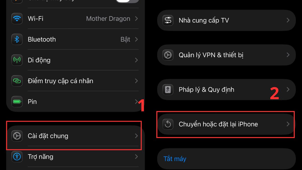 Khắc phục AirPods không kết nối được với iPhone, iPad bằng cách cài đặt lại mạng - bước 1