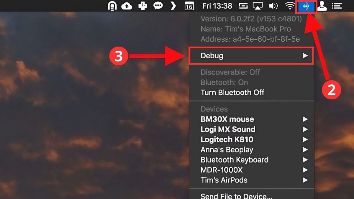 Khắc phục AirPods không kết nối được với MacBook bằng cách reset Bluetooth - bước 2