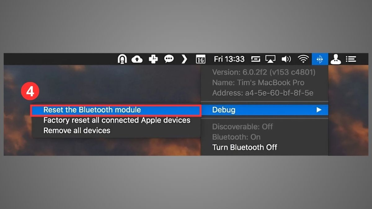 Khắc phục AirPods không kết nối được với MacBook bằng cách reset Bluetooth - bước 3