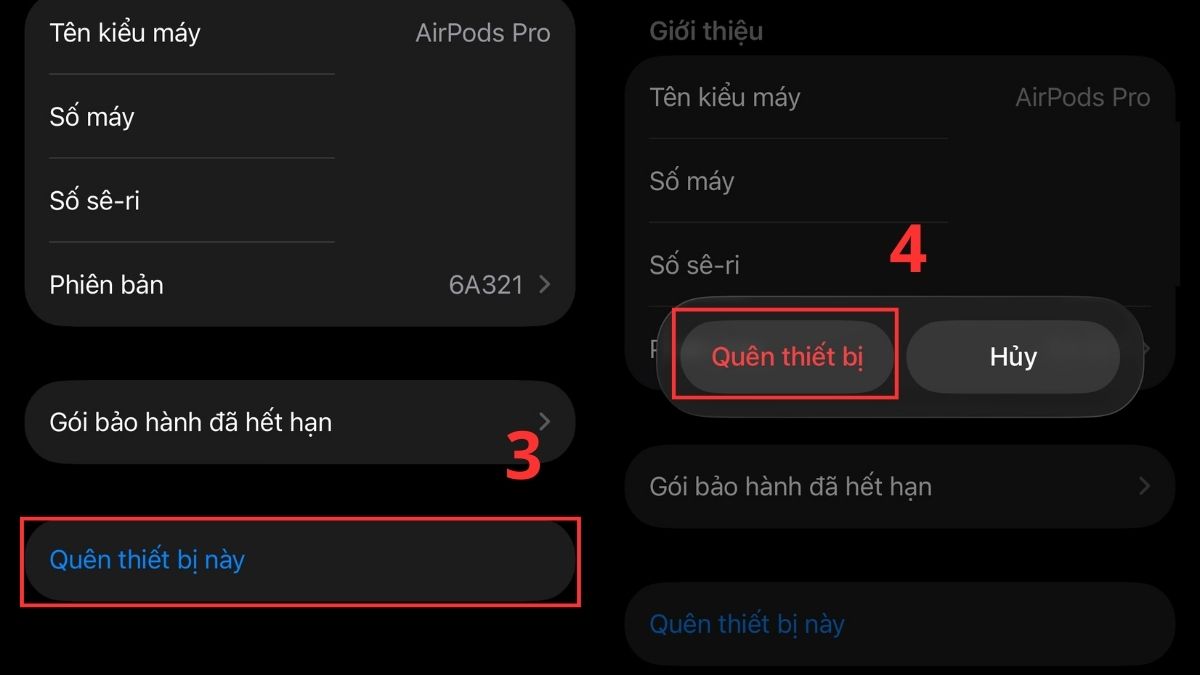 Khắc phục AirPods không kết nối được với iPhone, iPad bằng cách kết nối lại - bước 2,3