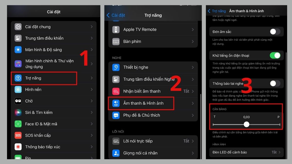 Kiểm tra cài đặt âm thanh trên iPhone khi AirPods không nghe được 1 bên
