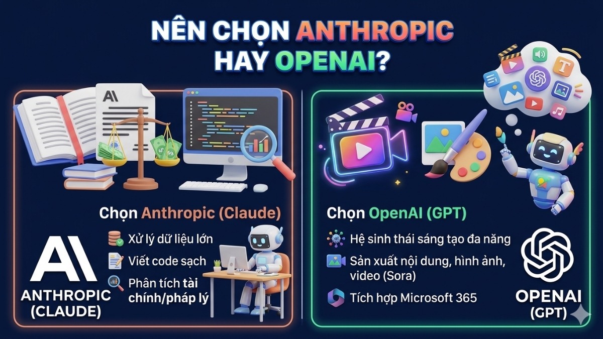 Lựa chọn Anthropic hay OpenAI trong năm 2026
