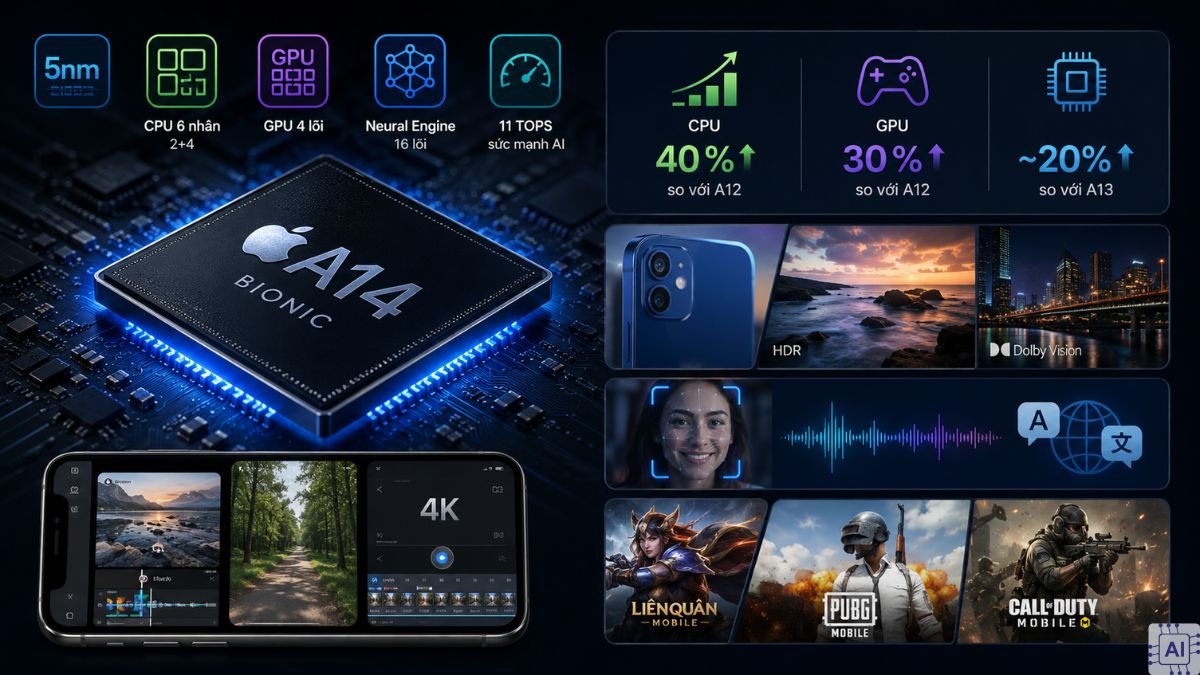 Đánh giá hiệu năng chip Apple A14 Bionic trên iPhone 12