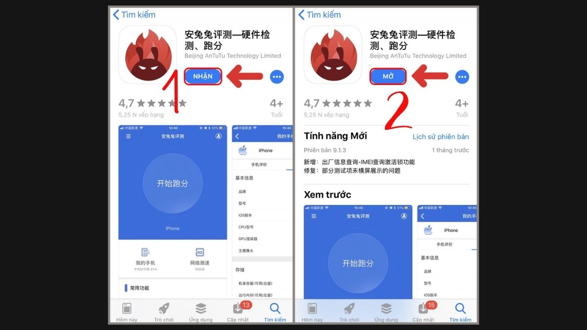 Cách kiểm tra điểm Antutu trên iPhone 13 - bước 1