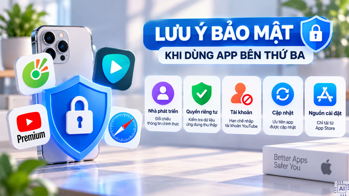 Lưu ý bảo mật khi dùng app bên thứ ba