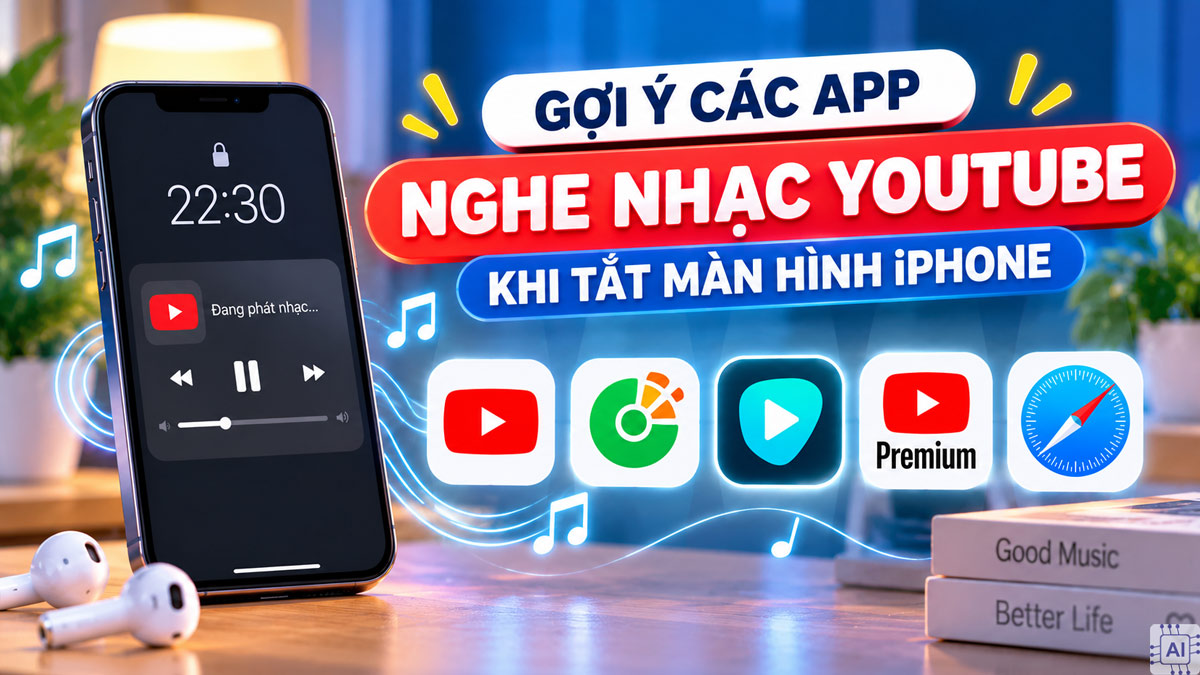 Gợi ý các app nghe nhạc Youtube khi tắt màn hình iPhone