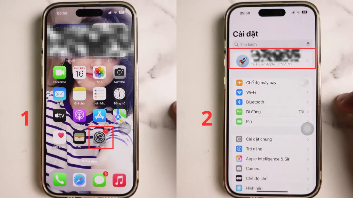 Khắc phục App Store bị dính iCloud cũ bằng cách đăng xuất iCloud cũ - bước 1