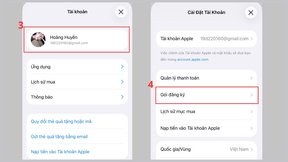 Cách gỡ đăng ký mua ứng dụng trên App Store - bước 2